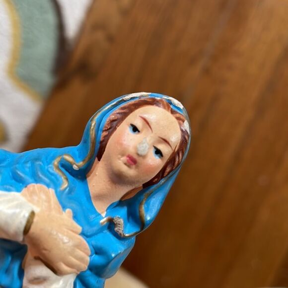 Vtg chalkware Virgin Mary from nativity scene - Picture 8 of 8